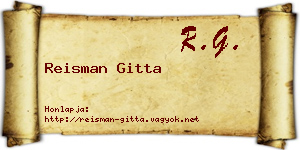 Reisman Gitta névjegykártya